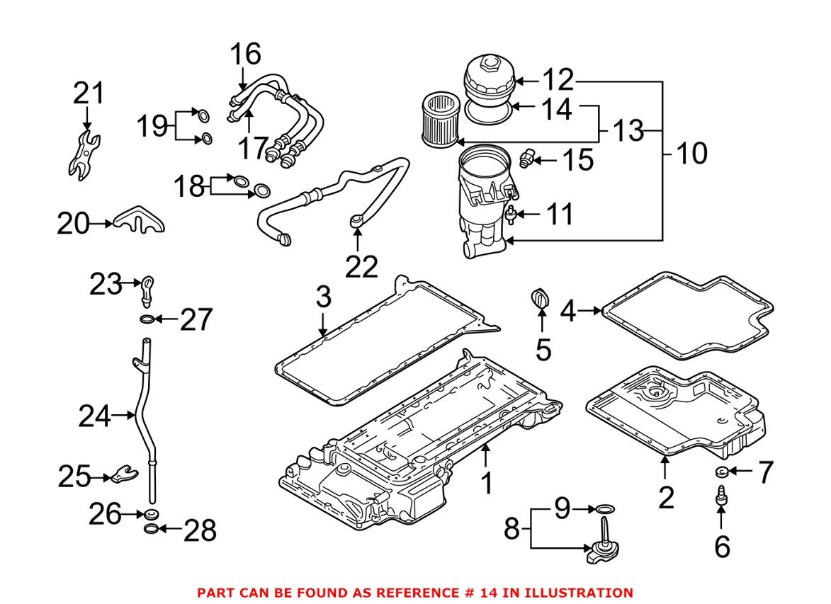 BMW Engine Oil Filter Cover O-Ring 11421741000